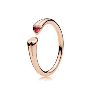 Bague ouverte 2 cœurs Or Rose Bague ouverte 2 cœurs Or Rose