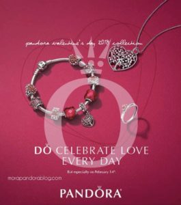 Nouveautés Saint Valentin Collection Pandora 2018 : Bracelets et Charms