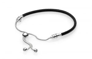 Bracelet cuir noir coulissant - 597225CBK Bracelet cuir noir coulissant - 597225CBK