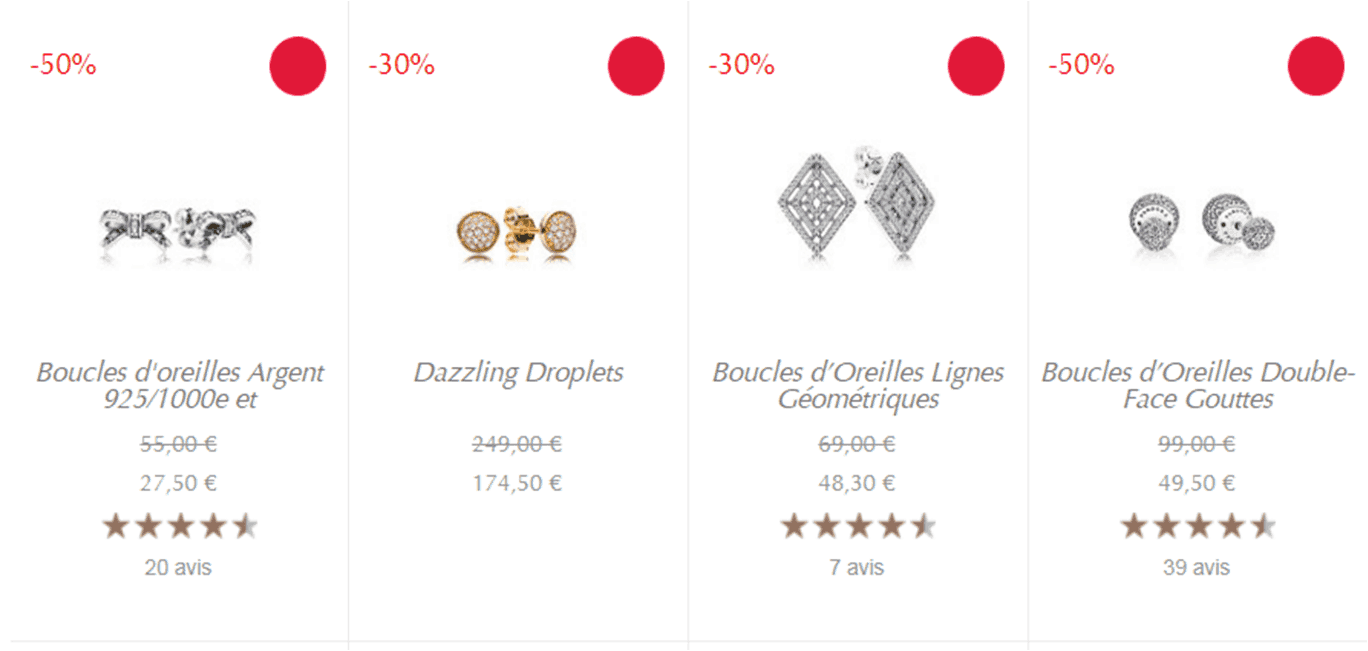 Boucles d'oreilles Pandora Solde Ete 2018 Boucles d'oreilles Pandora Solde Ete 2018