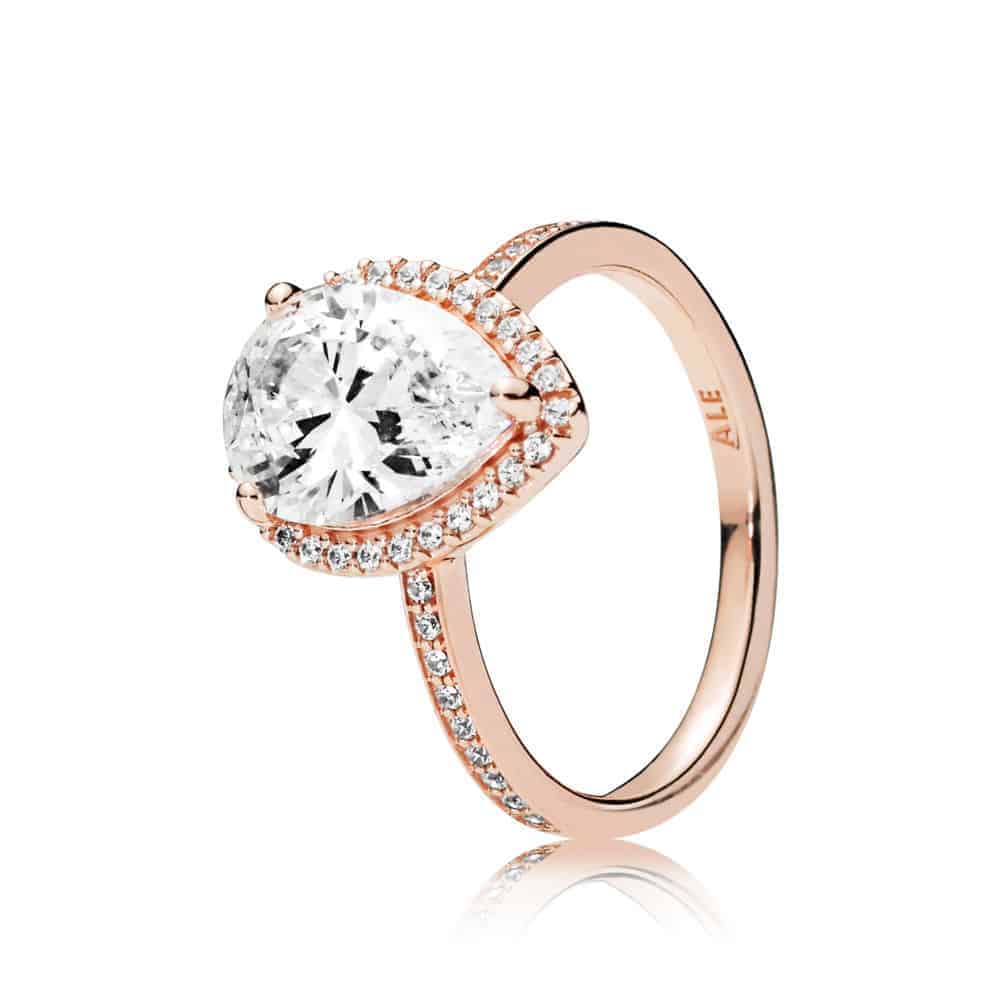 Bague Halo Goutte Scintillant Or Rose 119€ - 186251CZ Bague Halo Goutte Scintillant Or Rose 119€ - 186251CZ