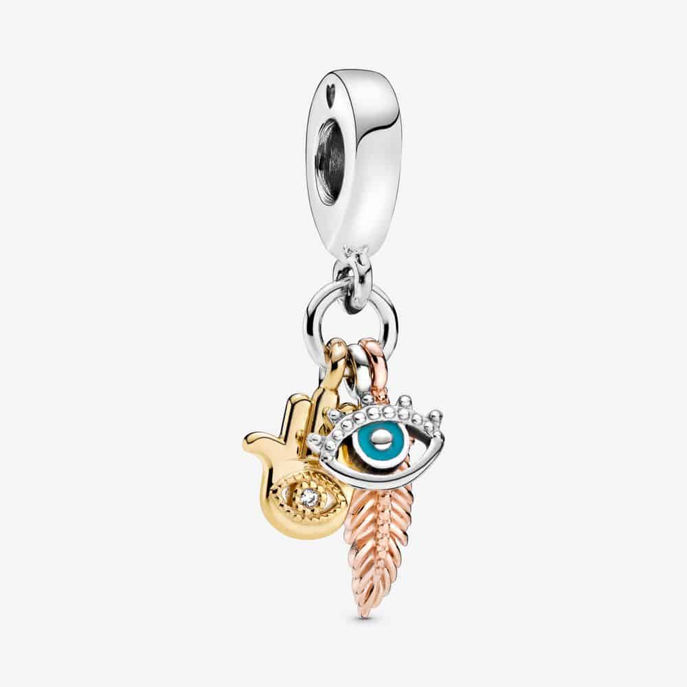 Charm Pendant Spiritualité Main de Fatma, Œil qui voit tout & Plume 59,00 € - 768785C01 Charm Pendant Spiritualité Main de Fatma, Œil qui voit tout & Plume 59,00 € - 768785C01