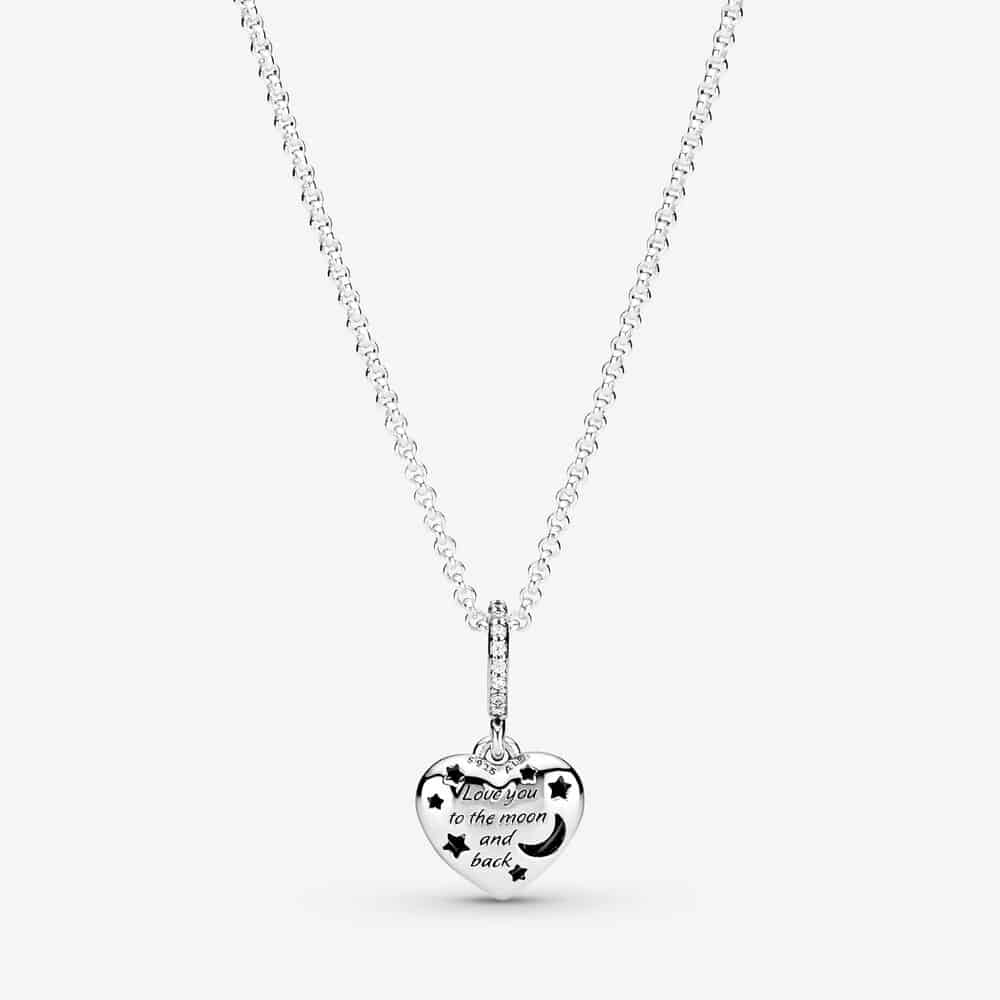 Dos du Collier Cœur Scintillant Lune Bleue & Étoiles 99,00 € - 399232C01 Dos du Collier Cœur Scintillant Lune Bleue & Étoiles 99,00 € - 399232C01