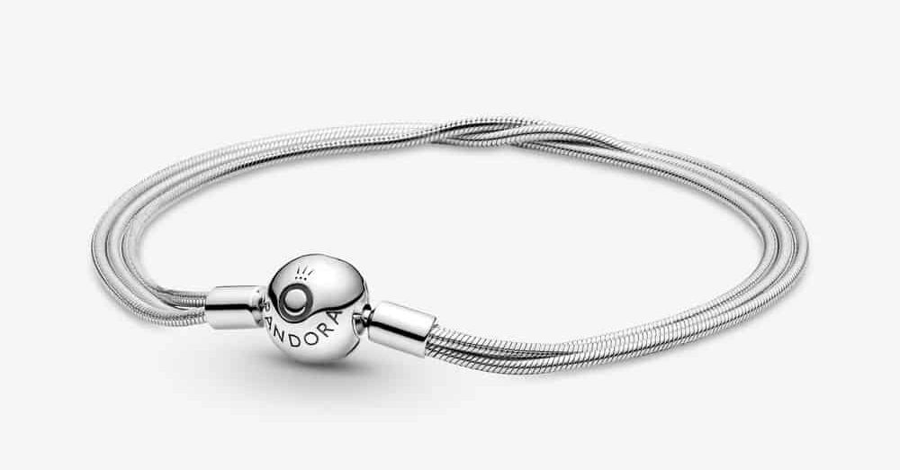 Bracelet Maille Serpent Multi-Rangs Pandora Moments 69,00 € – 599338C00 Bracelet Maille Serpent Multi-Rangs Pandora Moments 69,00 € – 599338C00