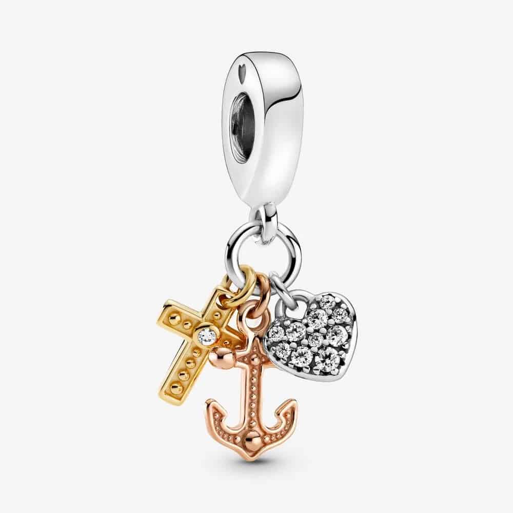Charm Pendant Croix, Cœur & Ancre Tricolore 59,00 € – 799354C01 Charm Pendant Croix, Cœur & Ancre Tricolore 59,00 € – 799354C01