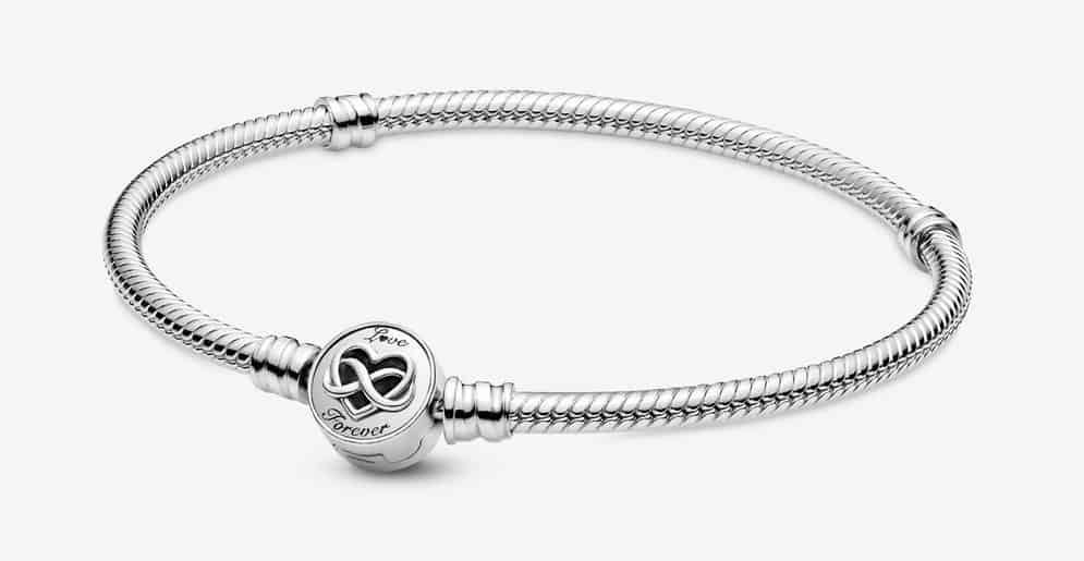 Bracelet Maille Serpent Fermoir Infini Cœur Pandora Moments 69,00 € - 599365C00 Bracelet Maille Serpent Fermoir Infini Cœur Pandora Moments 69,00 € - 599365C00