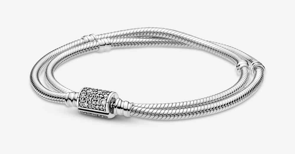 Bracelet Double Tour Maille Serpent Fermoir Barillet Pandora Moments 99,00 € - 599544C01-D Bracelet Double Tour Maille Serpent Fermoir Barillet Pandora Moments 99,00 € - 599544C01-D
