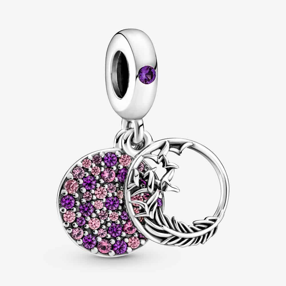 Charm Pavé Plume violette - 799561C01 Charm Pavé Plume violette - 799561C01