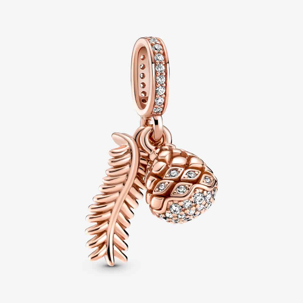 Charm Pendentif Pomme de Pin Or Rose - 789557C01 Charm Pendentif Pomme de Pin Or Rose - 789557C01