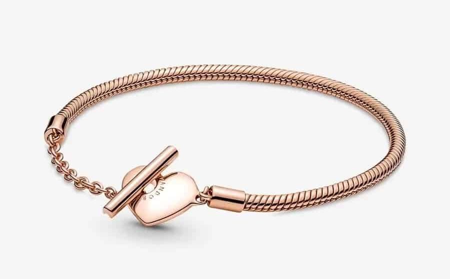 Bracelet Maille Serpent Barre en T Cœur Pandora Moments 169,00 € - 589285C00 Bracelet Maille Serpent Barre en T Cœur Pandora Moments 169,00 € - 589285C00