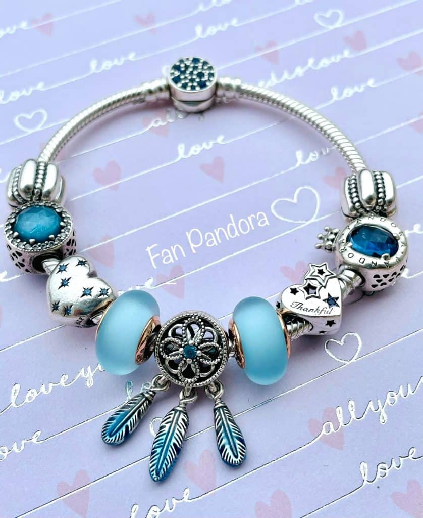 Composition Bracelet fermoir Bleu Fan Pandora Composition Bracelet fermoir Bleu Fan Pandora