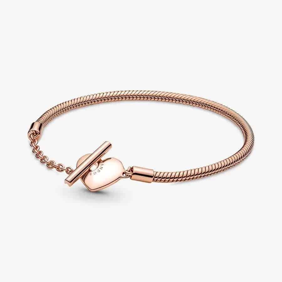 Bracelet Maille Serpent Barre en T Cœur Pandora Moments 169,00 € - 589285C00 Bracelet Maille Serpent Barre en T Cœur Pandora Moments 169,00 € - 589285C00