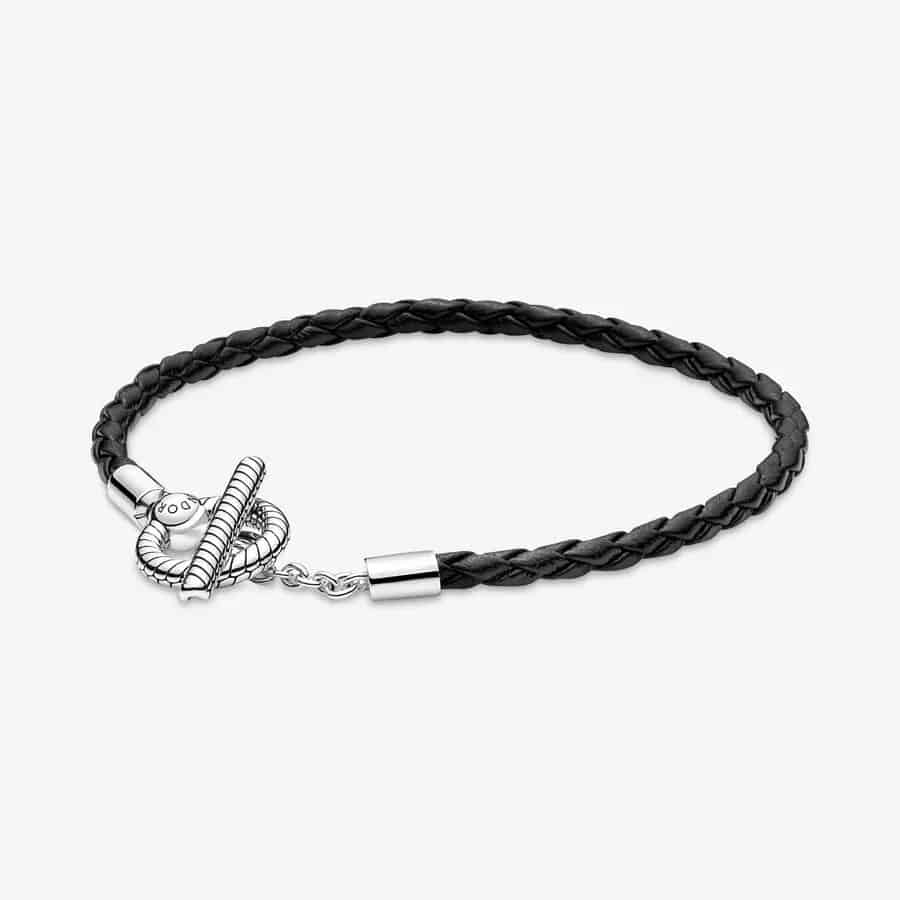Bracelet fermoir T en Cuir Tressé Pandora Moments 49,00 € - 591675C01 Bracelet fermoir T en Cuir Tressé Pandora Moments 49,00 € - 591675C01