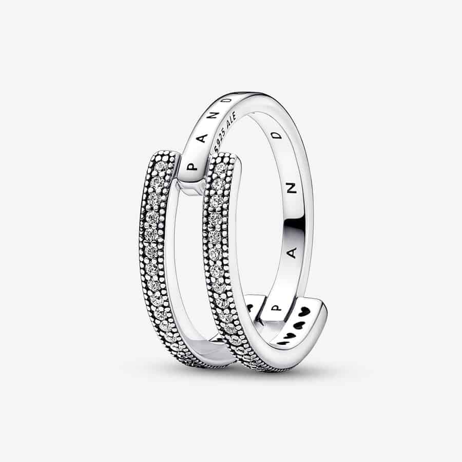 Bague Double Signature et Pavé Pandora Signature 79,00 € - 192779C01 Bague Double Signature et Pavé Pandora Signature 79,00 € - 192779C01
