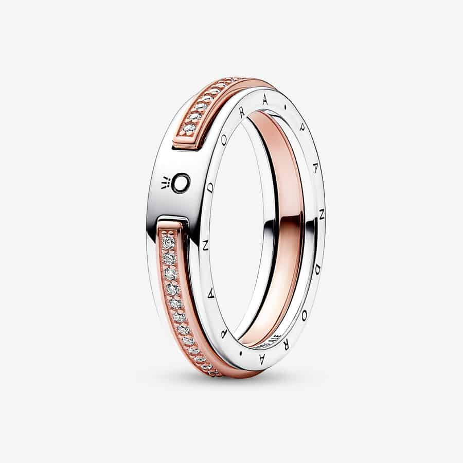 Bague Signature et Pavé Bimatière Pandora Signature 99,00 € - 182773C01 Bague Signature et Pavé Bimatière Pandora Signature 99,00 € - 182773C01