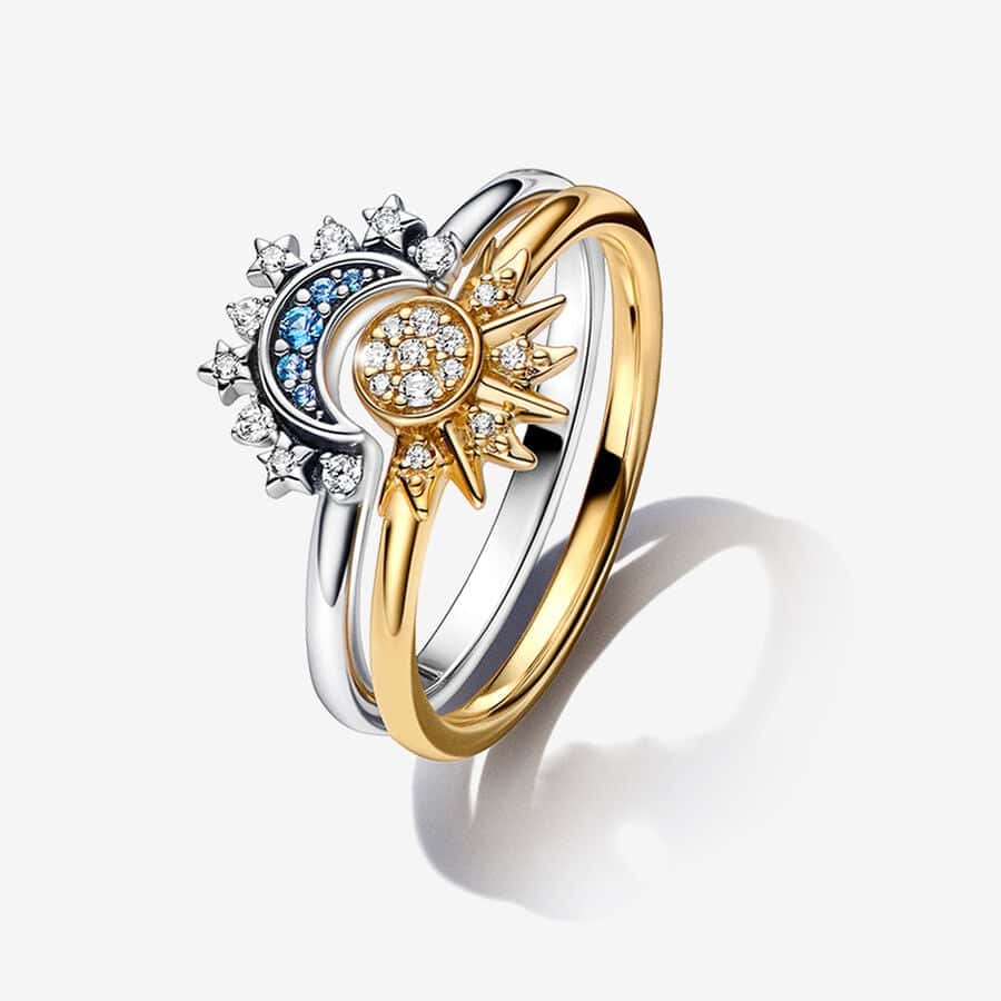 Ensemble de Bagues Célestes Soleil et Lune 118,00 € - B801509 Ensemble de Bagues Célestes Soleil et Lune 118,00 € - B801509