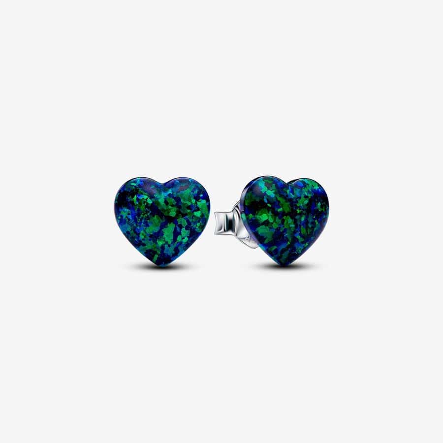 Clous d'Oreilles Cœur Vert Opalescent 59,00 € - 293356C01 Clous d'Oreilles Cœur Vert Opalescent 59,00 € - 293356C01
